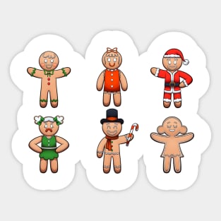 Gingerbread Men And Women Sticker